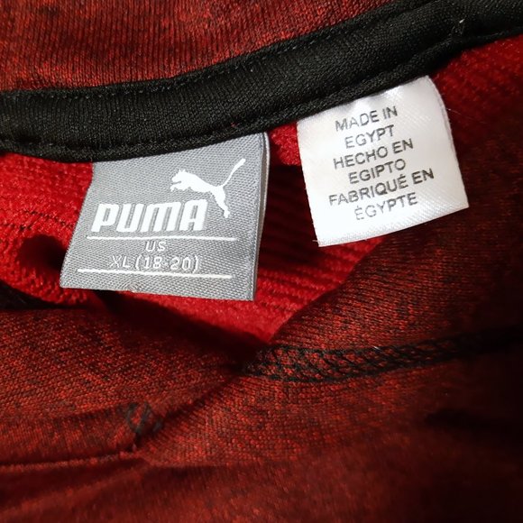 Puma Hoodie Sweatshirt Athleticwear Kids Fierce Red Heather - Picture 8 of 13